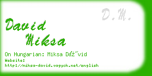 david miksa business card